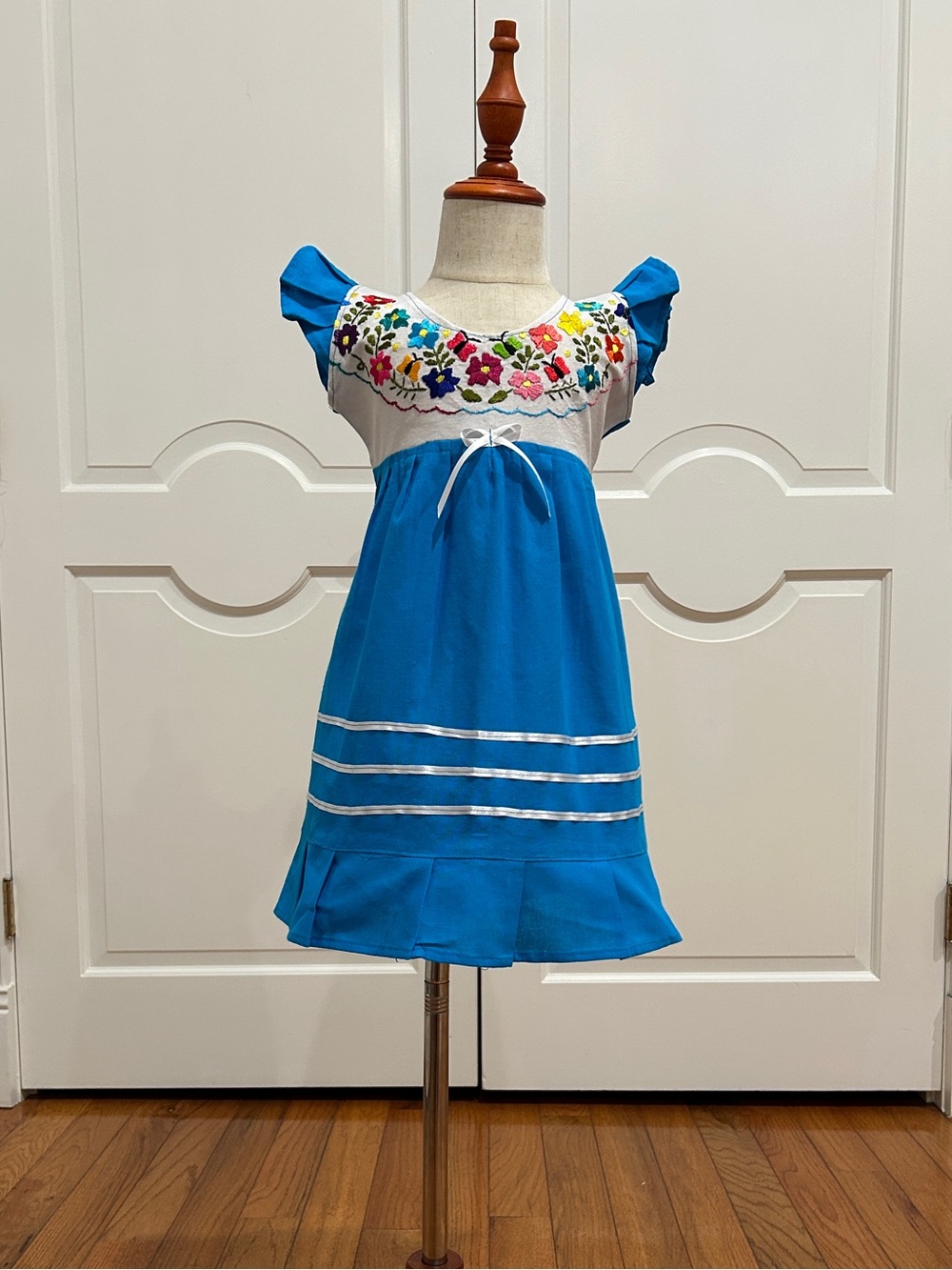 Mexican Girls Dress With Hand Embroidered.